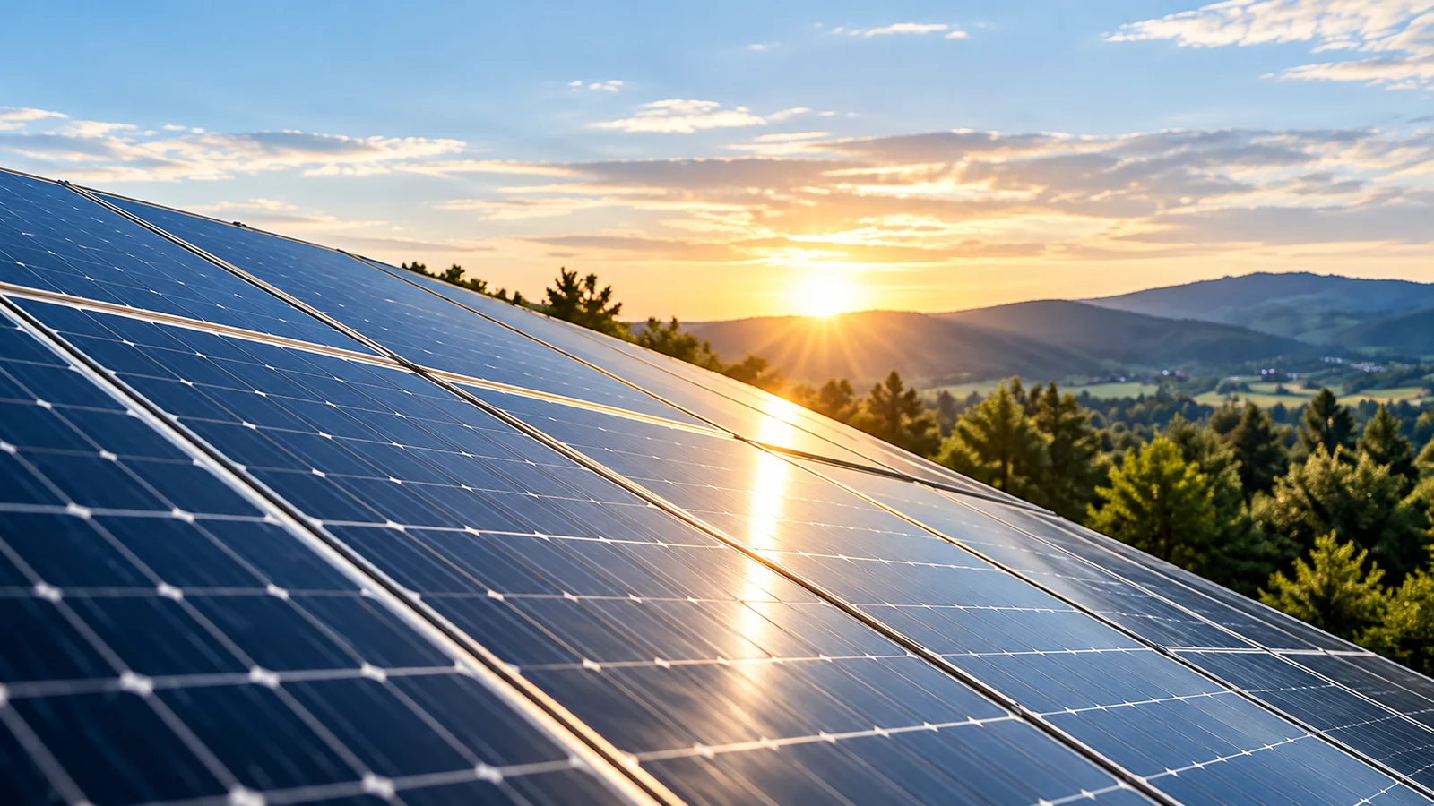 Photovoltaikmodule auf einem Dach – Symbolbild